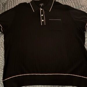 TODD SNYDER MENS BLACK WITH WHITE TRIM SWEATER XXL